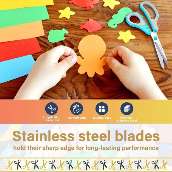 8.5" Scissors All Purpose 3 Pack, Ultra Sharp 2.5mm Thick Blade Scissors for Off - Picture 8 of 9